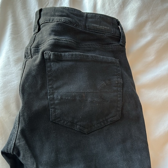 American Eagle Straight Leg Distressed Black Denim - Picture 2 of 5